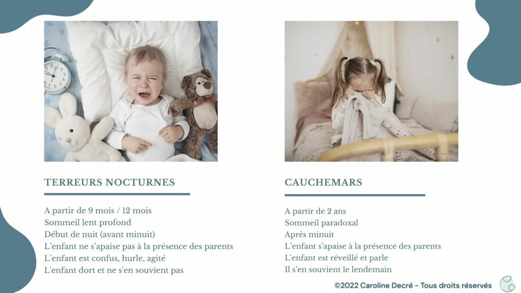 différence entre terreur nocturne et cauchemars